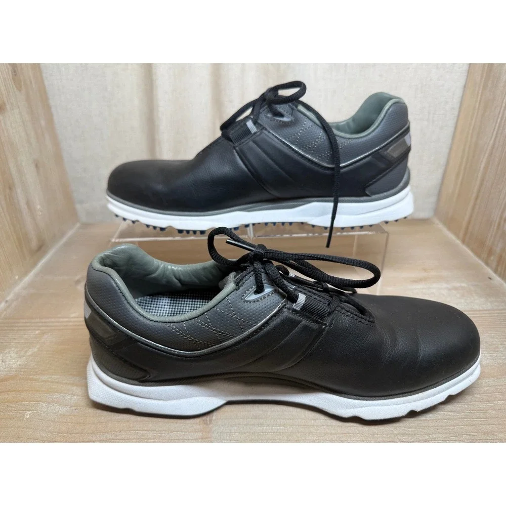 FootJoy Pro SL Mens Golf Shoes 53077 Black Charcoal Spikeless Leather Size 7.5 M